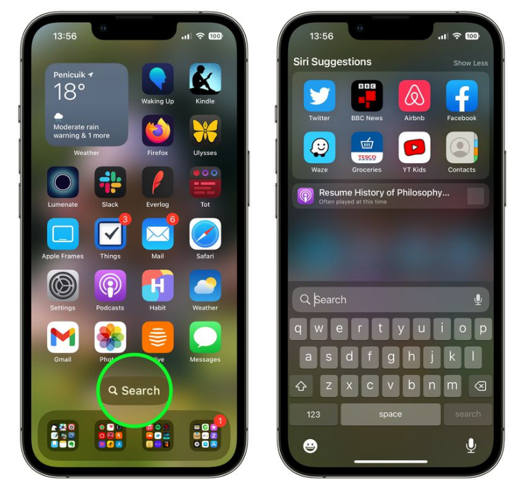 昌黎苹果手机维修分享升级到 iOS 16 后，如何删除主屏幕上的搜索按钮 