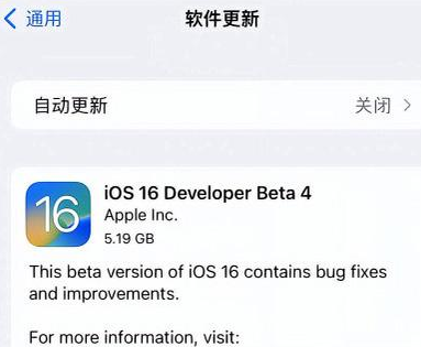 昌黎苹果手机维修分享iOS16 Beta4 更新内容及升级建议 
