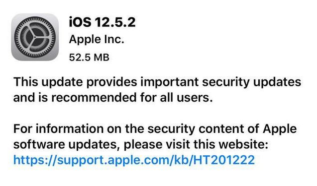 昌黎苹果手机维修分享iOS12.5.2发布，建议所有老苹果用户安装 